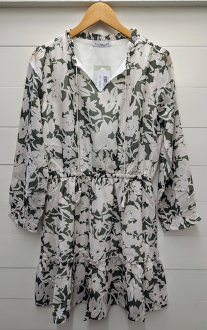 Floral Dress-Olive