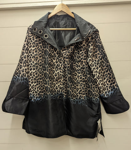 Toggle Button Jacket-Black Leopard