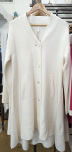 Kiana Long Coat W/Buttons-Ivory