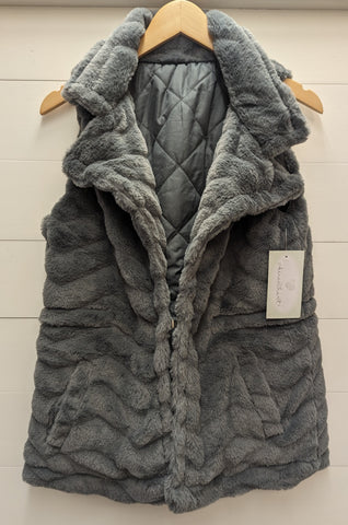 Cozy Fur Vest-Grey