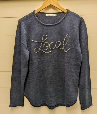 Knitted Local Scoop Sweater-Navy