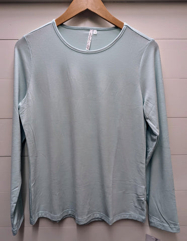 Scoop Neck Tee-Seafoam