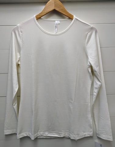 Scoop Neck Tee-Cream