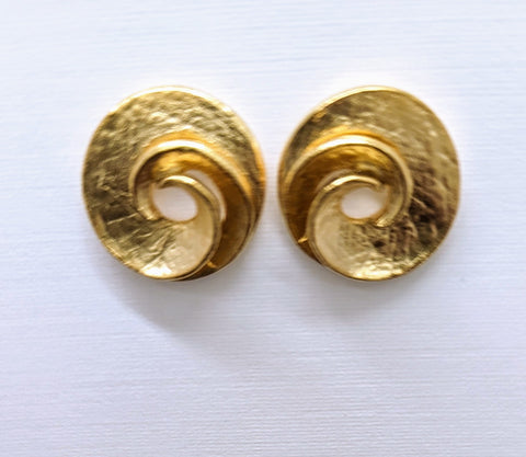 Small Wave Earrings-Gold