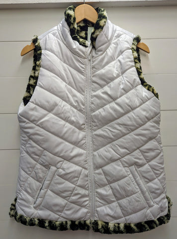 Fur Down Vest-White