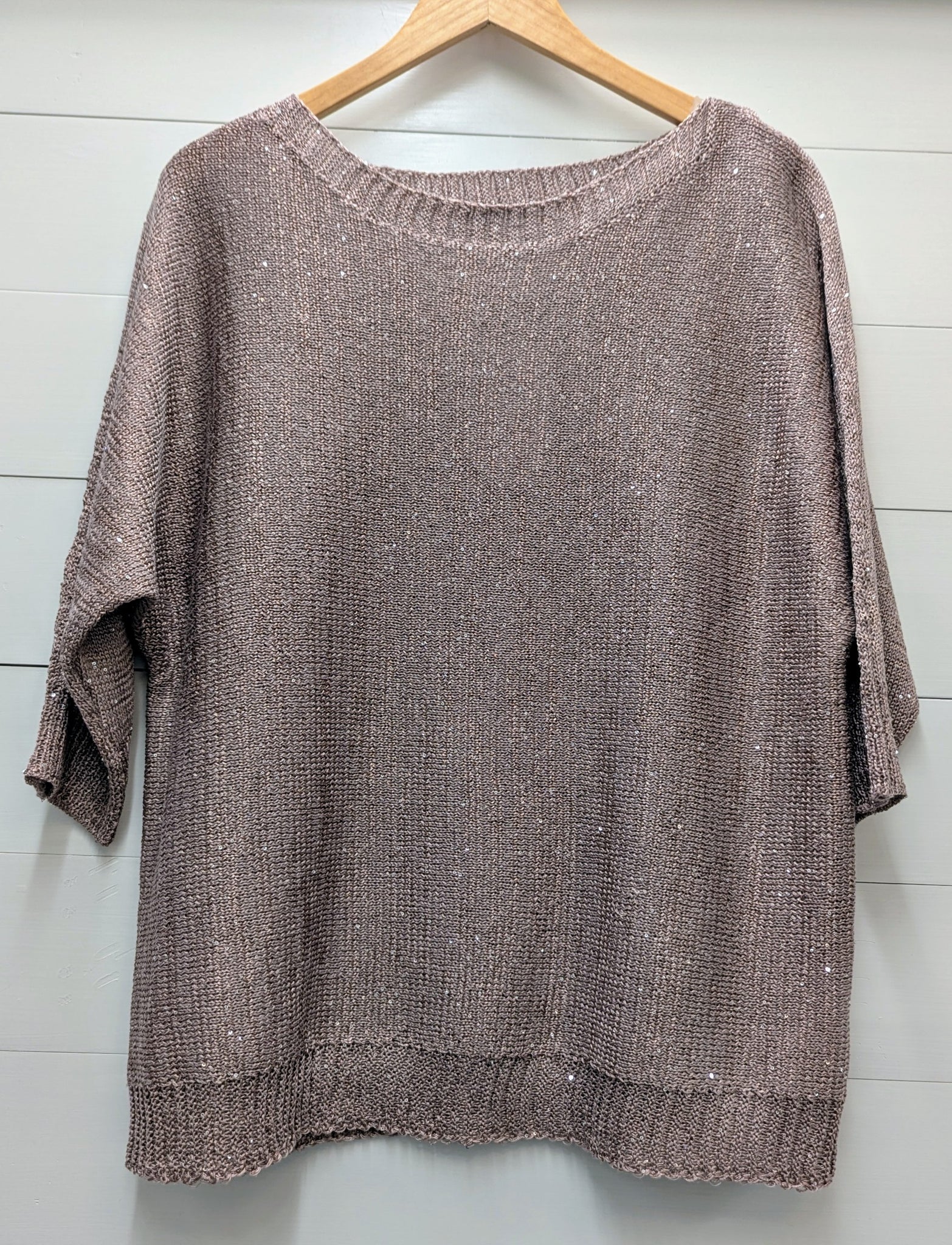 S/S Sequin Sweater-Mauve
