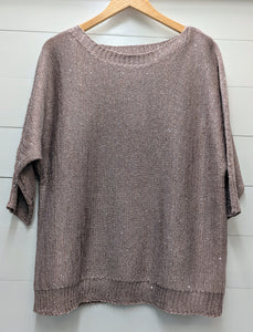 S/S Sequin Sweater-Mauve
