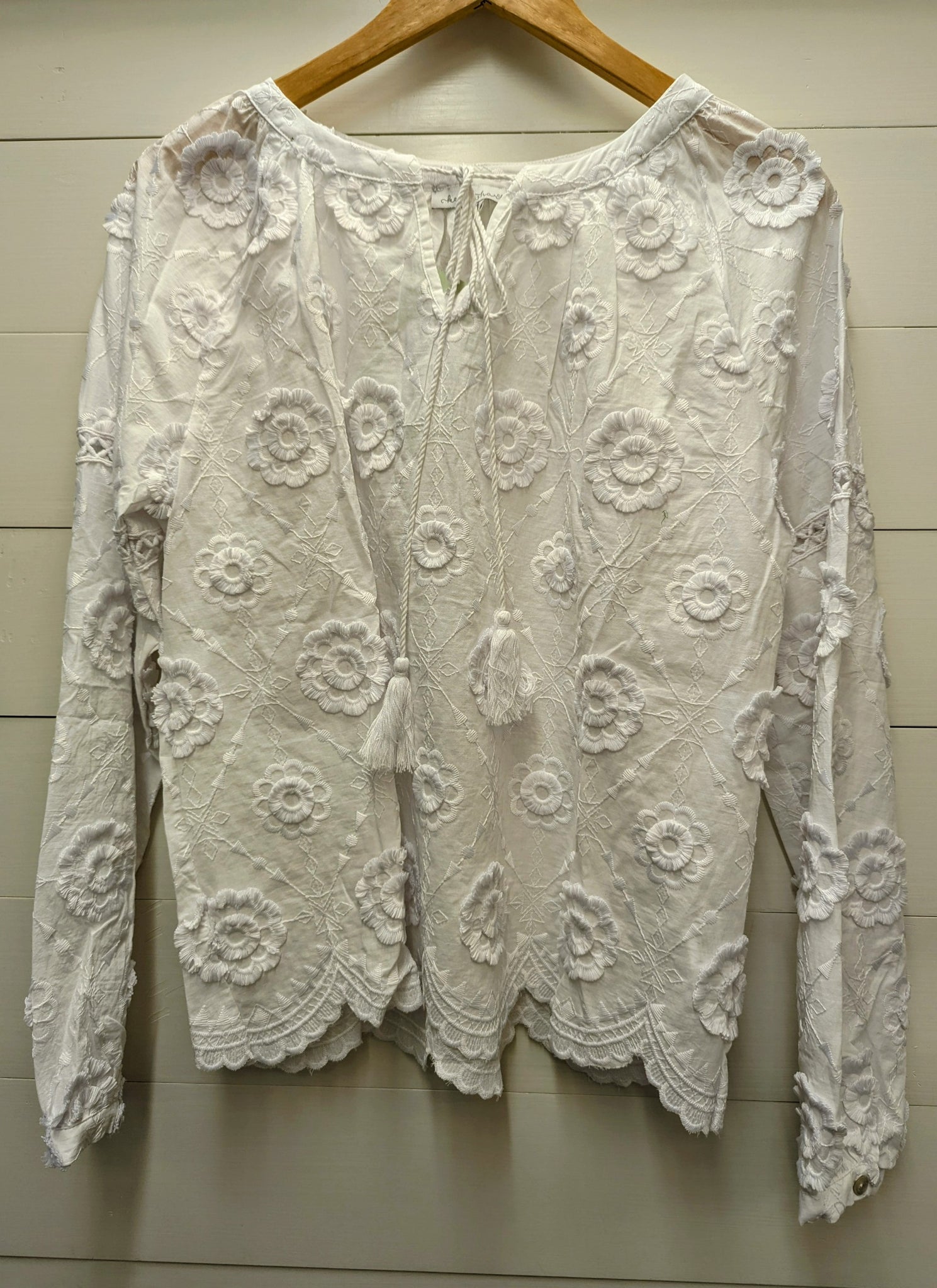Floral Woven Top-White