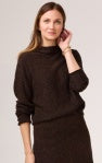 Pixel Knit Sweater-Brown