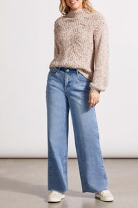 Funnel Neck Oversize Sweater-Latte