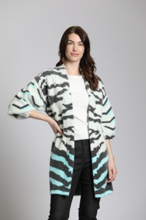 Ombre Zebra Cardi W/Puff Sleeve