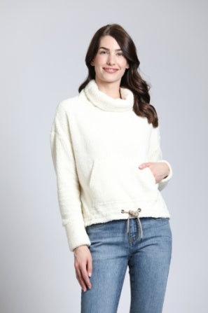 Sherpa Funnel Neck Sweatshirt-Natural