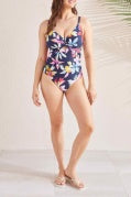 Flatten It Twist Front One Piece Swimsuit-Laguna
