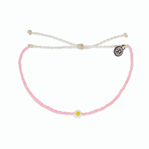 Spring Daisy Seed Charm Bracelet - Pink