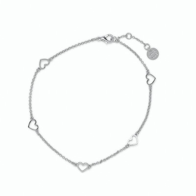 Dainty Hearts Anklet-Silver