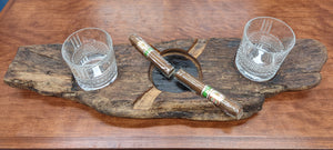 Artisan Made Large Driftwood Cigar & Whiskey Glass Holder