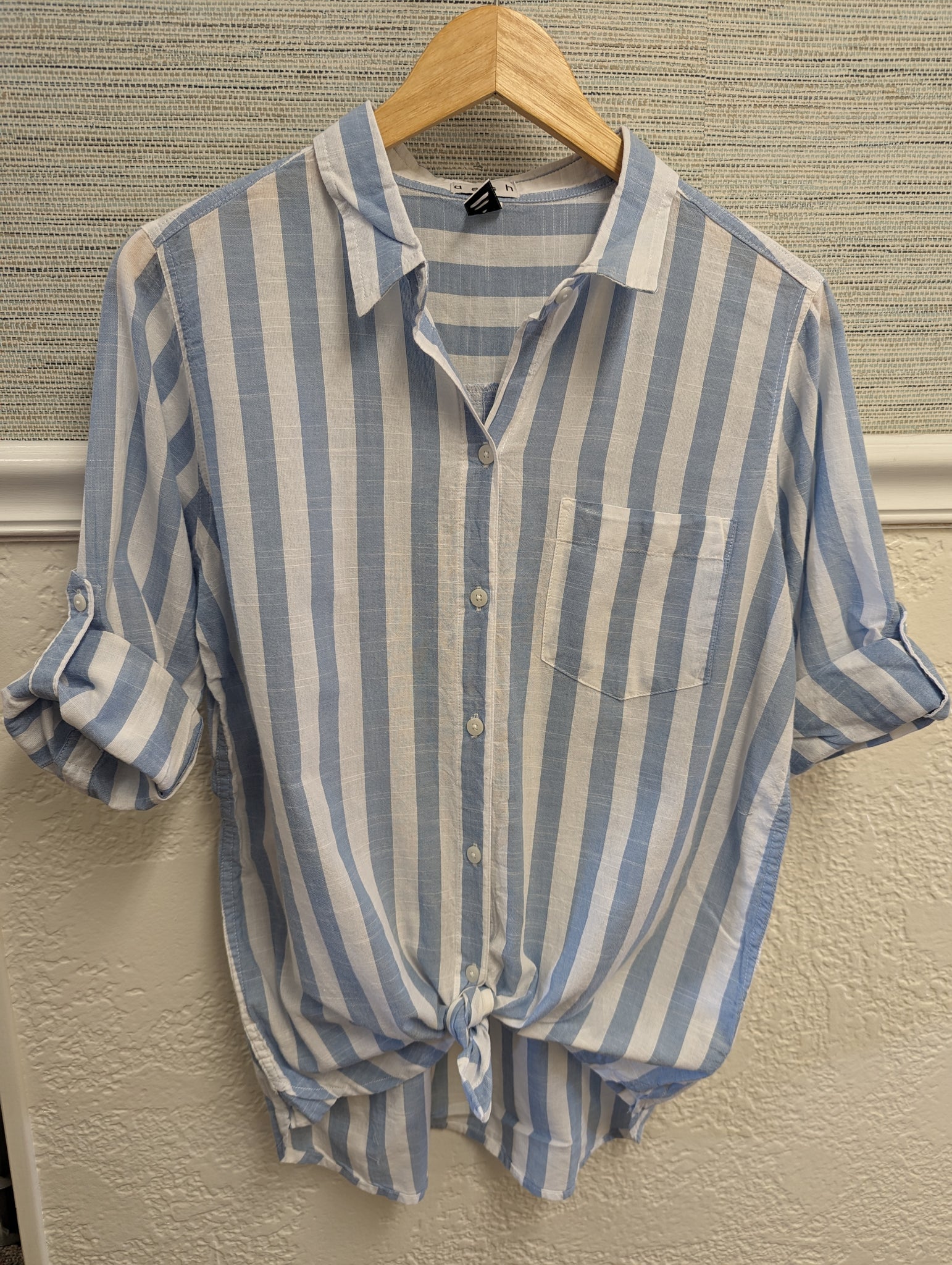 Stripe Boyfriend Shirt-Blue