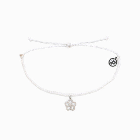 Silver Plumeria Bitty Braid-White